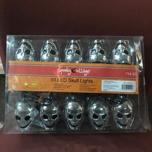 Spooky Village 10 LED Skull Lights New with tag